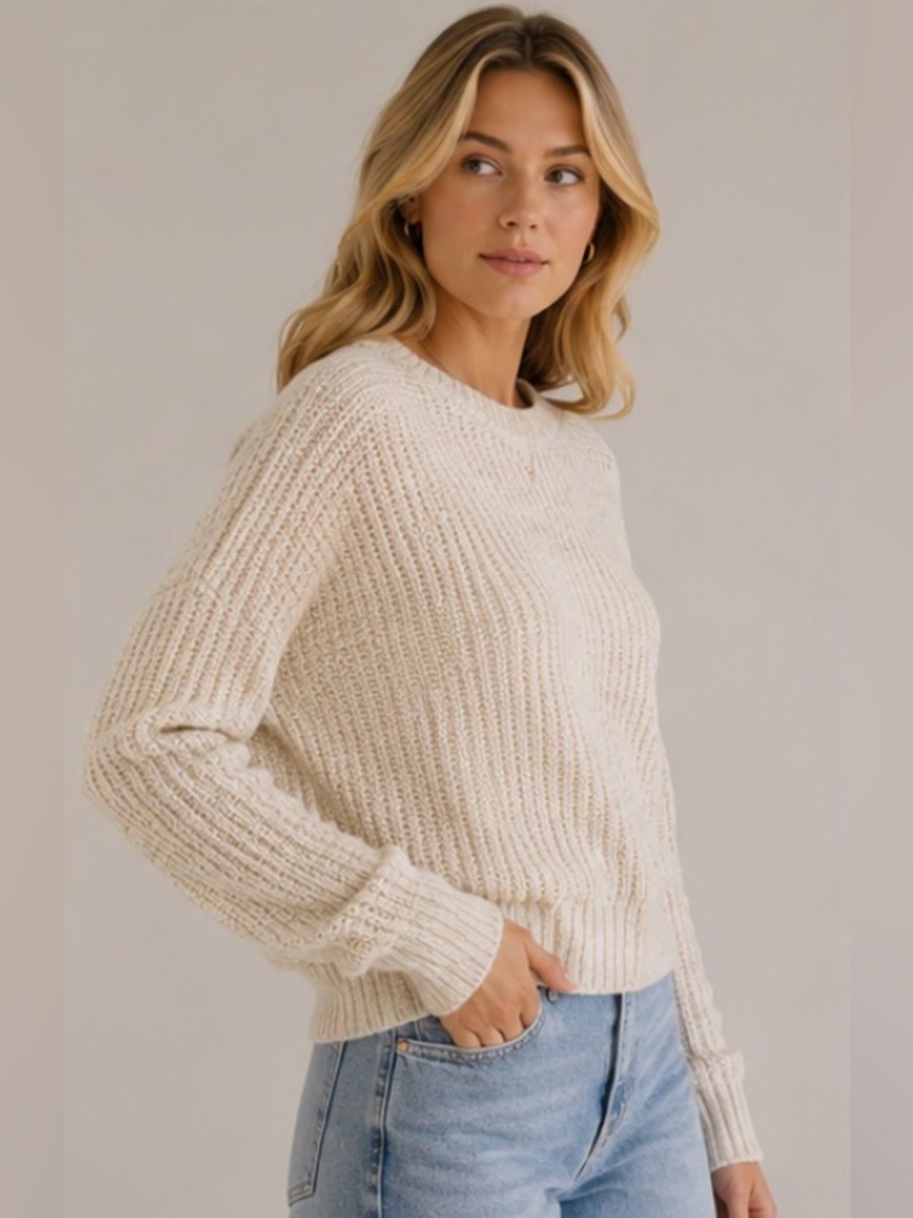 Abercrombie & Fitch Cream Knit Sweater